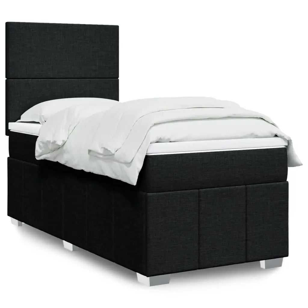 Sommier à lattes de lit avec matelas Noir 100x200 cm Tissu - XIOS