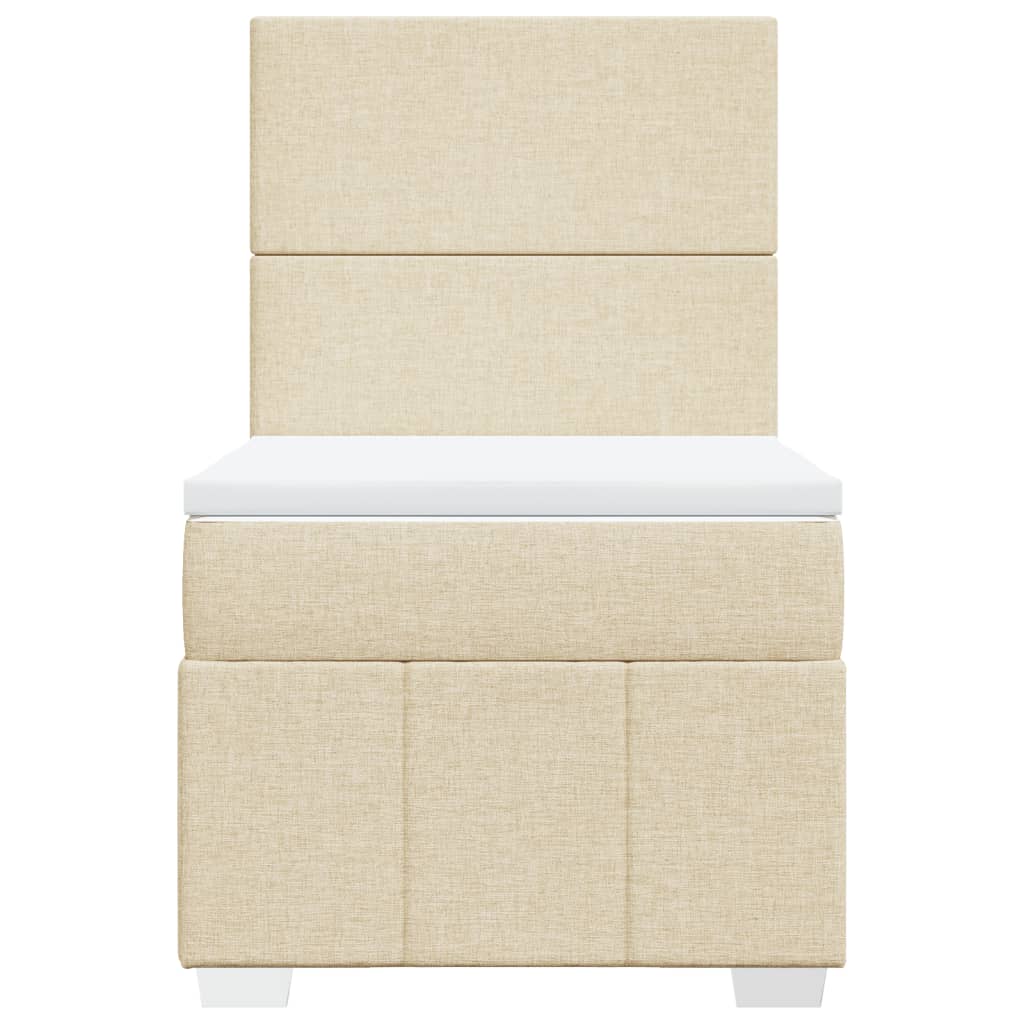 Sommier à lattes de lit avec matelas Crème 100x200 cm Tissu - XIOS