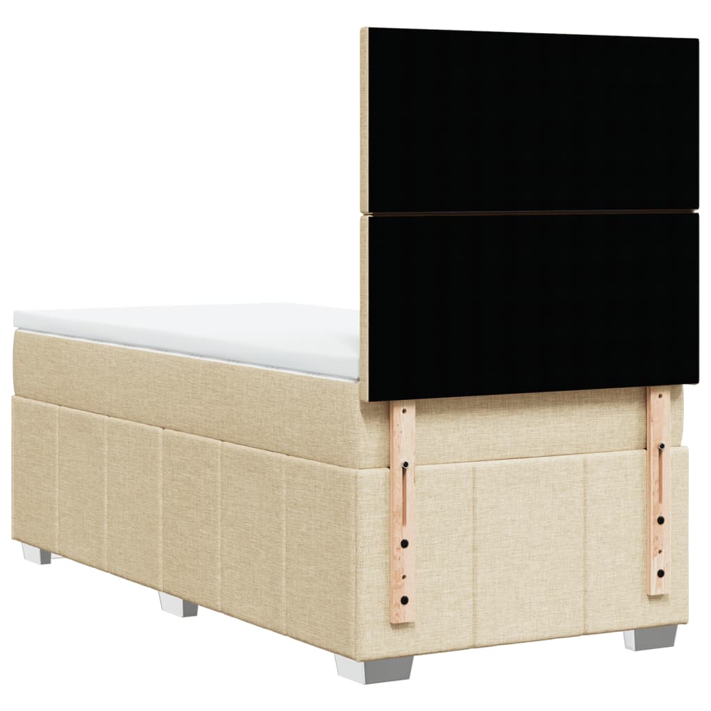 Sommier à lattes de lit avec matelas Crème 100x200 cm Tissu - XIOS