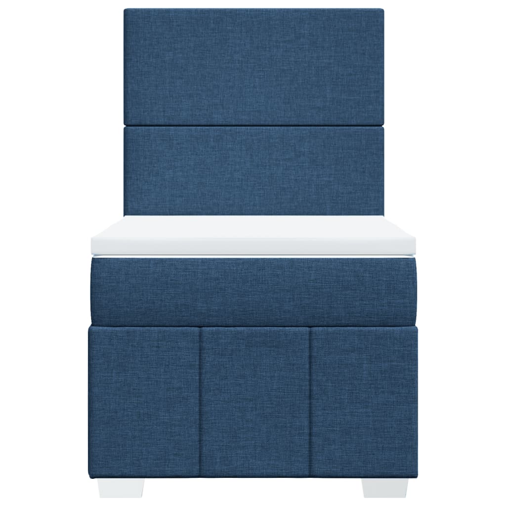 Sommier à lattes de lit avec matelas Bleu 100x200 cm Tissu - XIOS