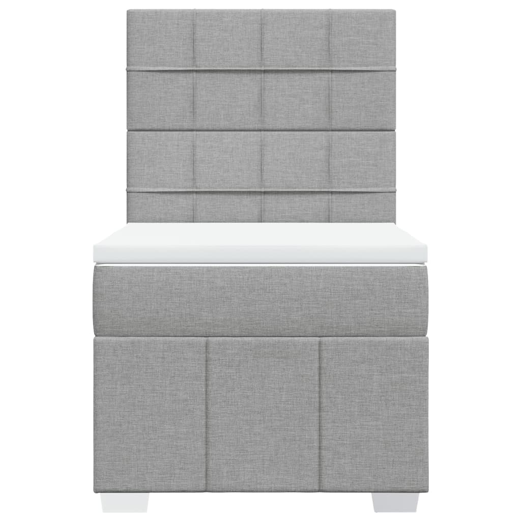 Sommier à lattes de lit avec matelas Gris clair 100x200cm Tissu - XIOS