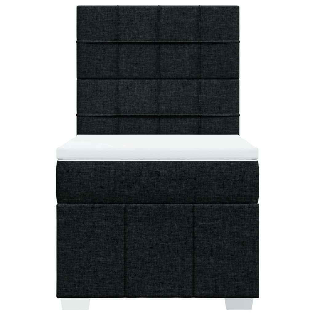 Sommier à lattes de lit avec matelas Noir 100x200 cm Tissu - XIOS