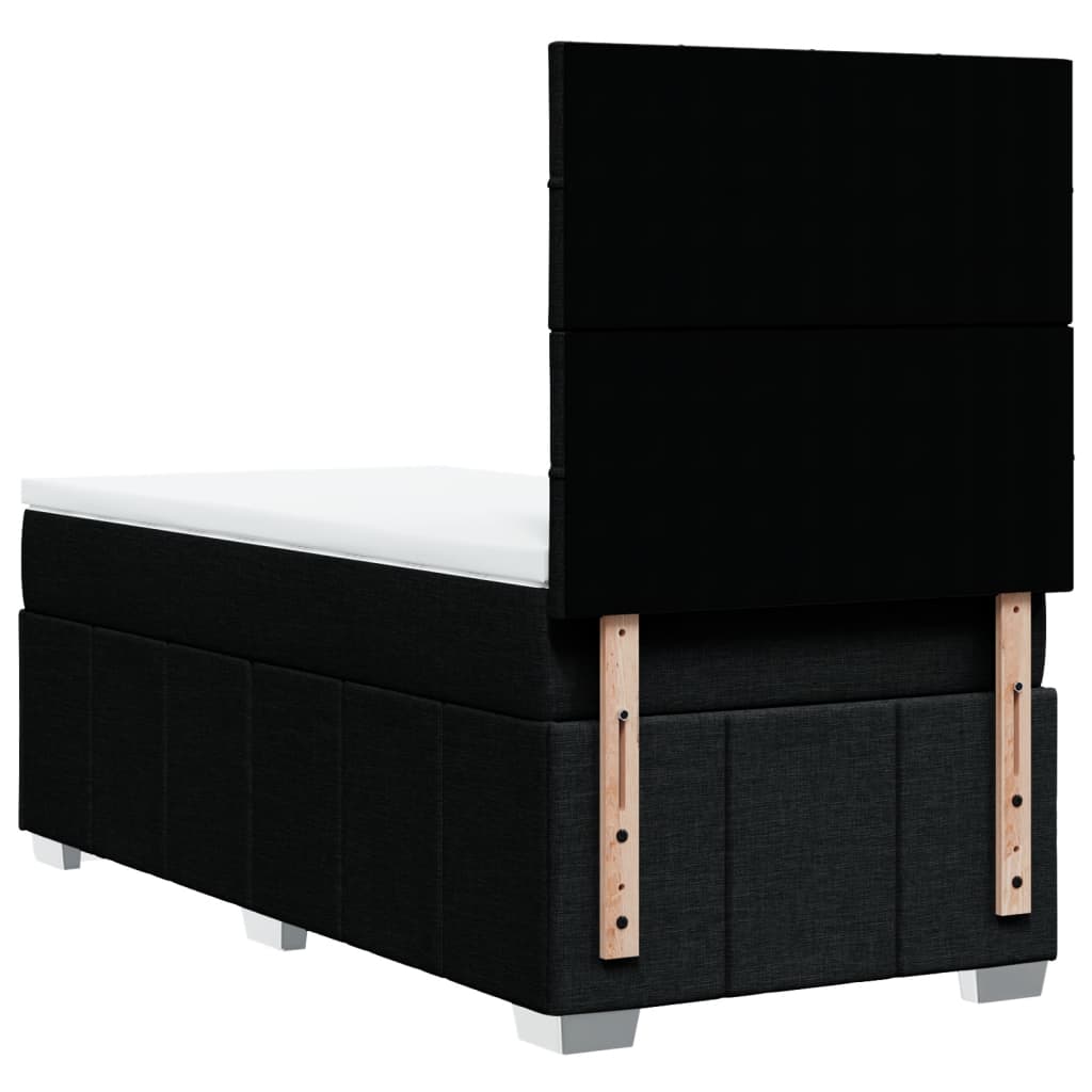 Sommier à lattes de lit avec matelas Noir 100x200 cm Tissu - XIOS