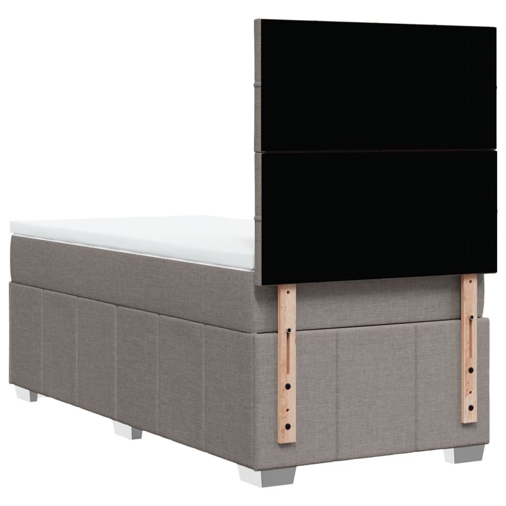 Sommier à lattes de lit avec matelas Taupe 100x200 cm Tissu - XIOS