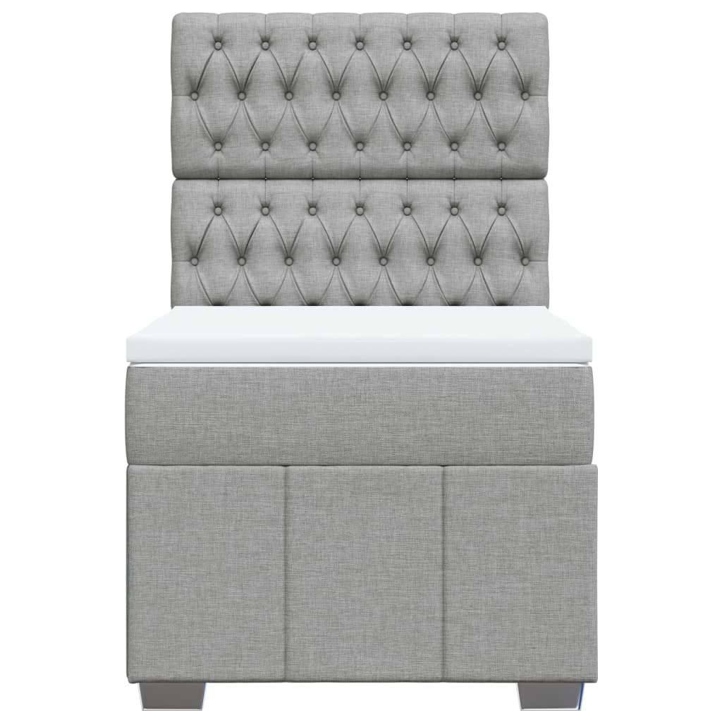 Sommier à lattes de lit avec matelas Gris clair 100x200cm Tissu - XIOS