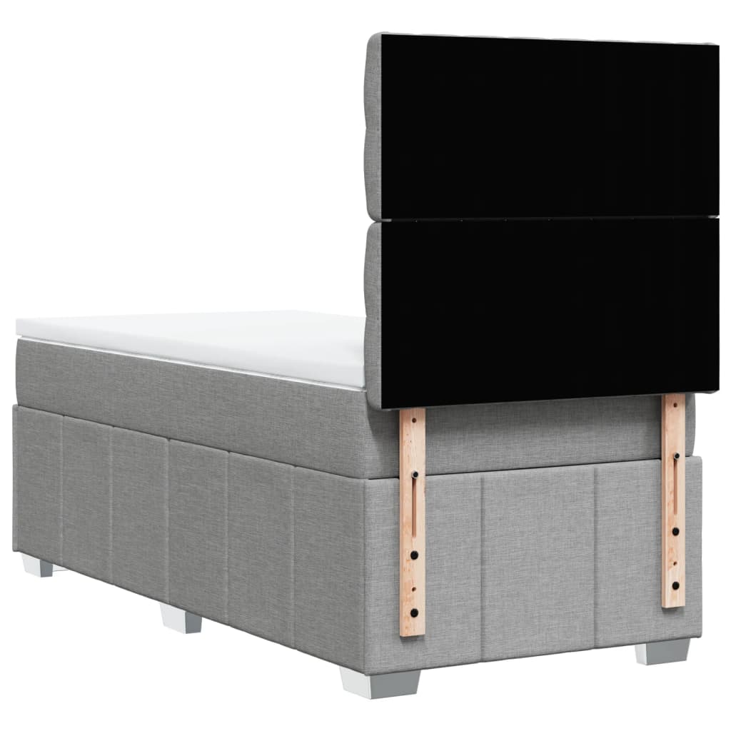 Sommier à lattes de lit avec matelas Gris clair 100x200cm Tissu - XIOS