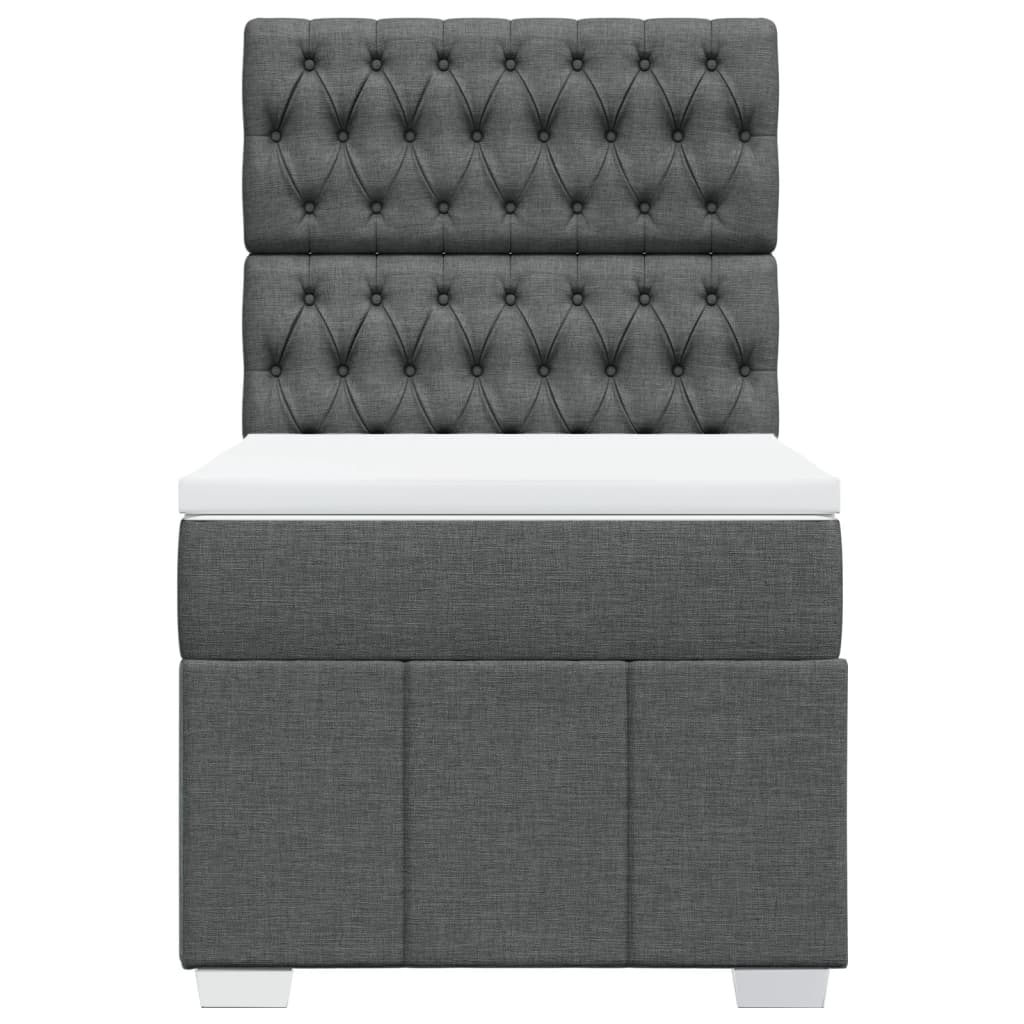 Sommier à lattes de lit avec matelas Gris foncé 100x200cm Tissu - XIOS
