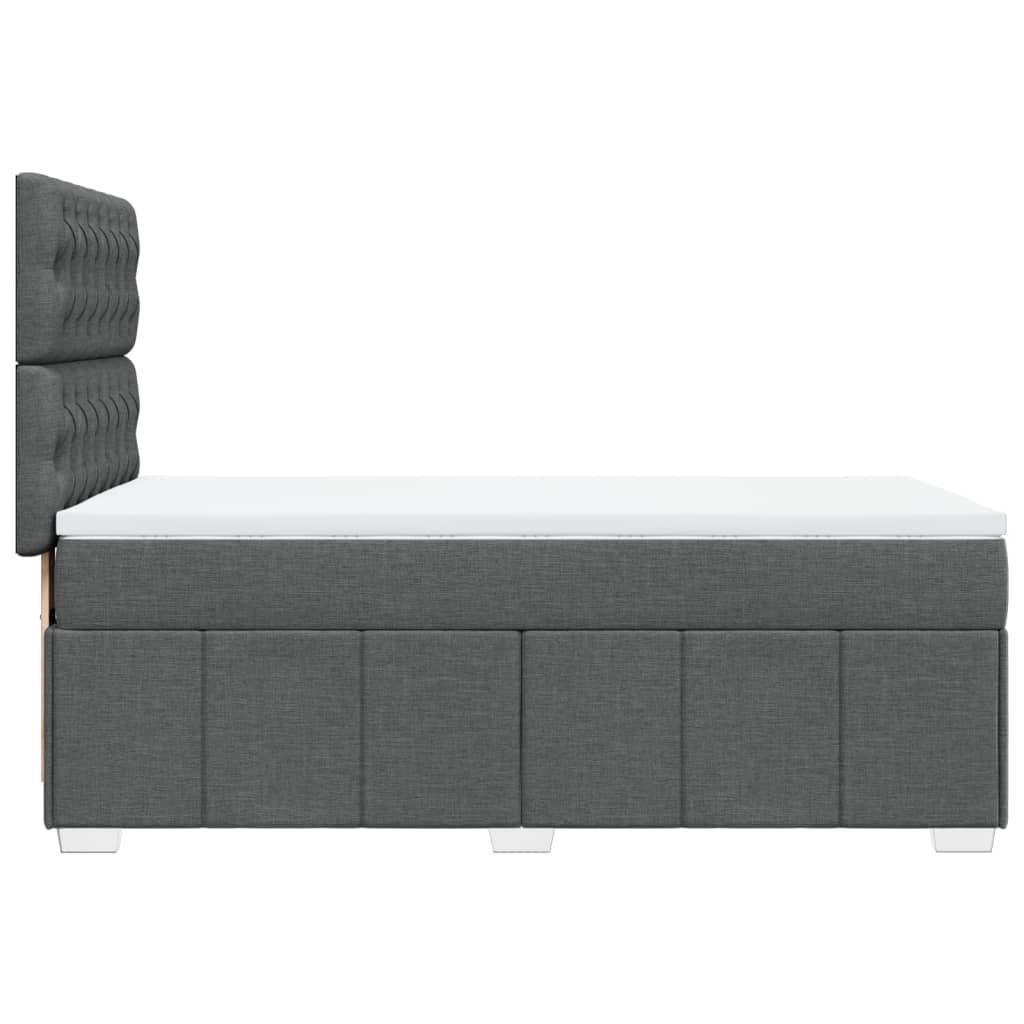 Sommier à lattes de lit avec matelas Gris foncé 100x200cm Tissu - XIOS