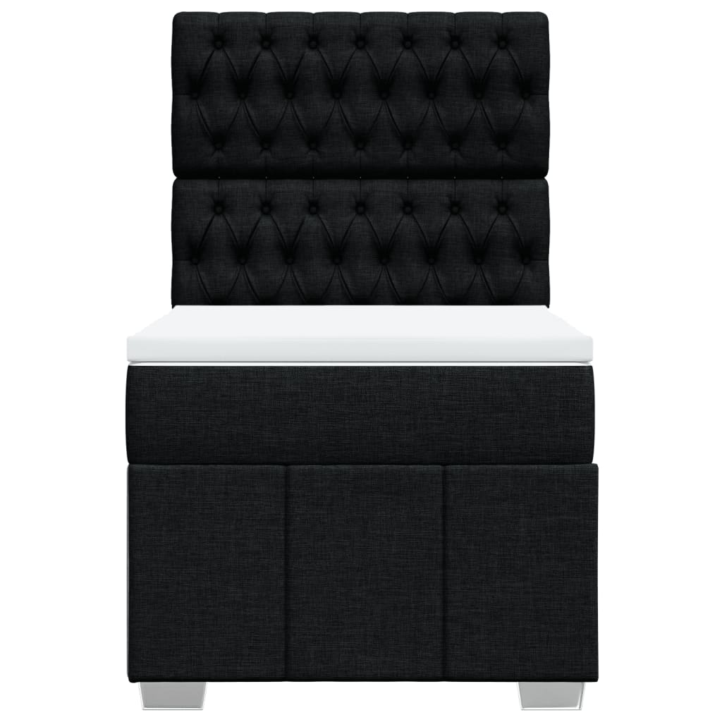 Sommier à lattes de lit avec matelas Noir 100x200 cm Tissu - XIOS