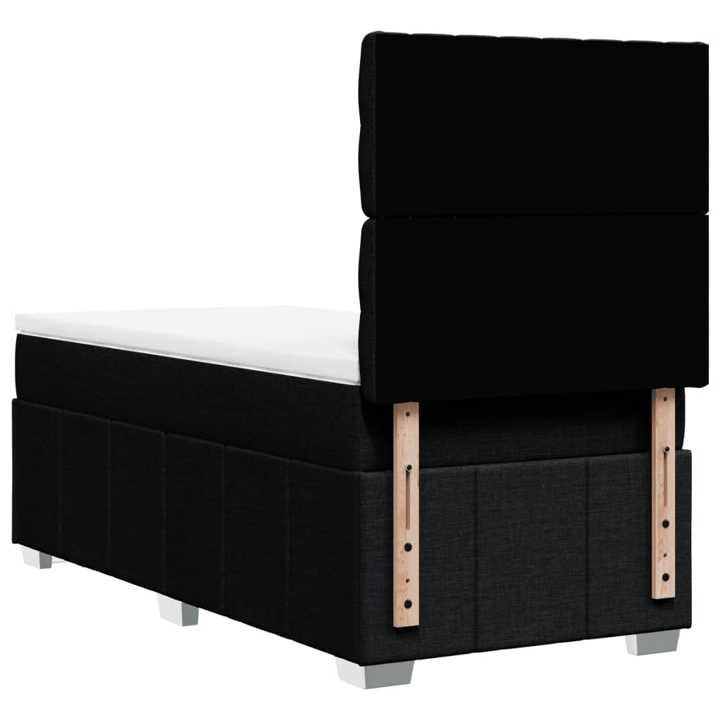 Sommier à lattes de lit avec matelas Noir 100x200 cm Tissu - XIOS