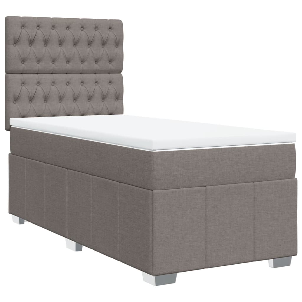 Sommier à lattes de lit avec matelas Taupe 100x200 cm Tissu - XIOS