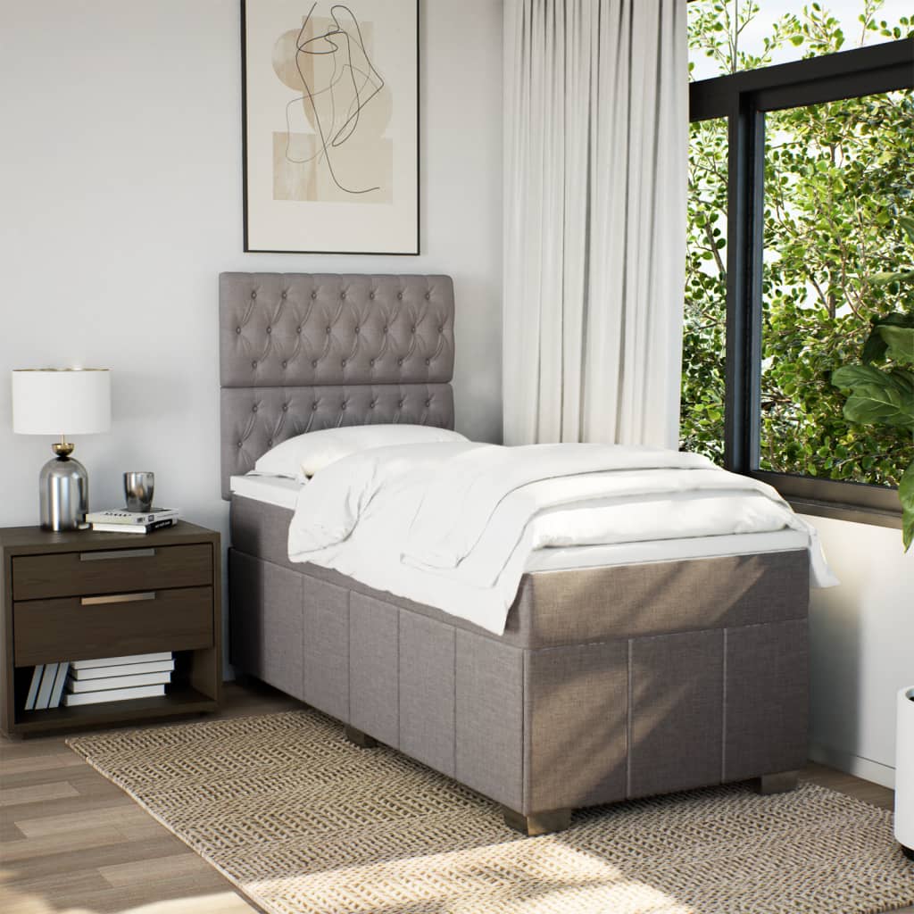Sommier à lattes de lit avec matelas Taupe 100x200 cm Tissu - XIOS