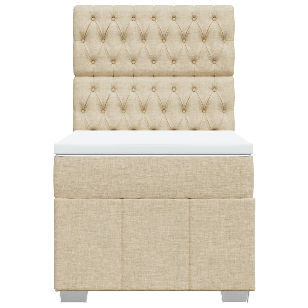 Sommier à lattes de lit avec matelas Crème 100x200 cm Tissu - XIOS