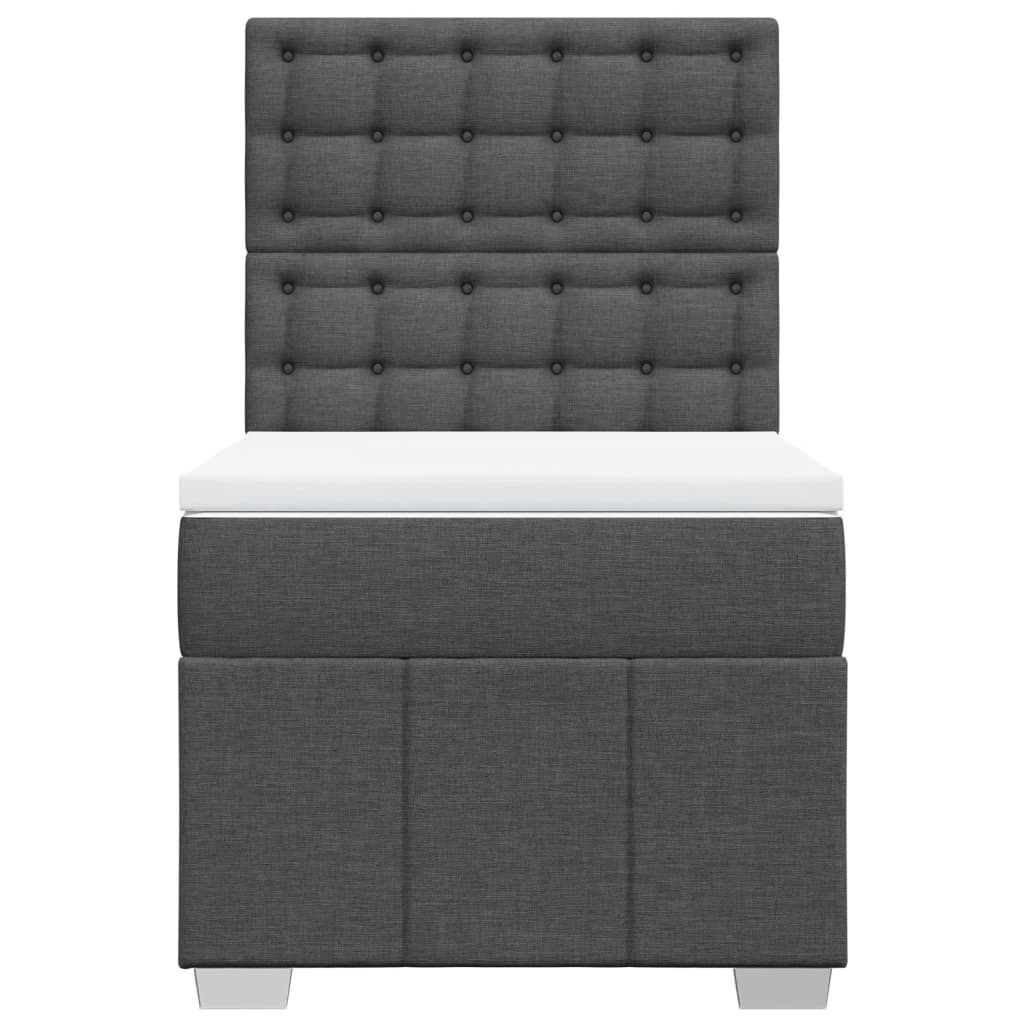Sommier à lattes de lit avec matelas Gris foncé 100x200cm Tissu - XIOS