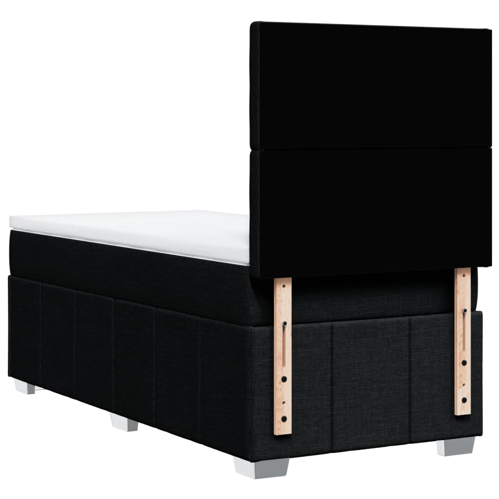 Sommier à lattes de lit avec matelas Noir 100x200 cm Tissu - XIOS