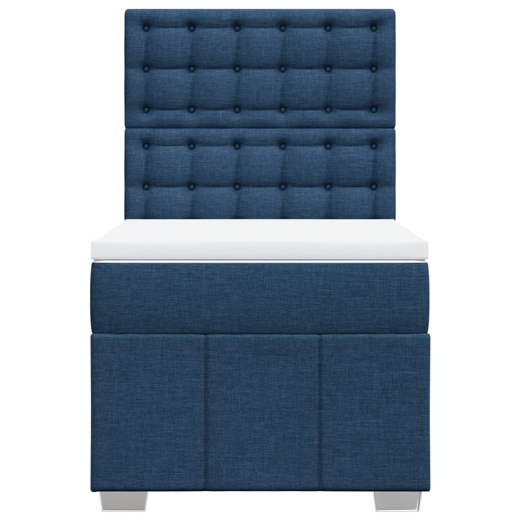 Sommier à lattes de lit avec matelas Bleu 100x200 cm Tissu - XIOS