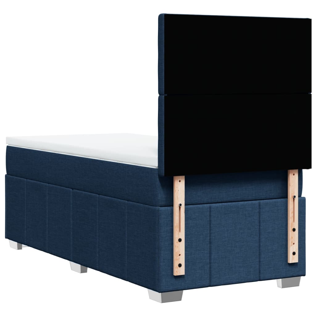 Sommier à lattes de lit avec matelas Bleu 100x200 cm Tissu - XIOS