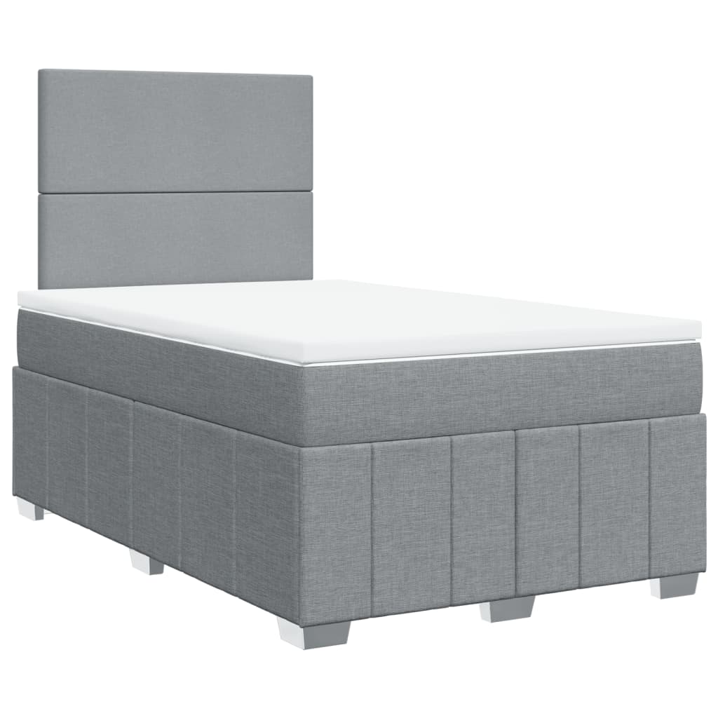 Sommier à lattes de lit et matelas gris clair 120x190 cm tissu - XIOS