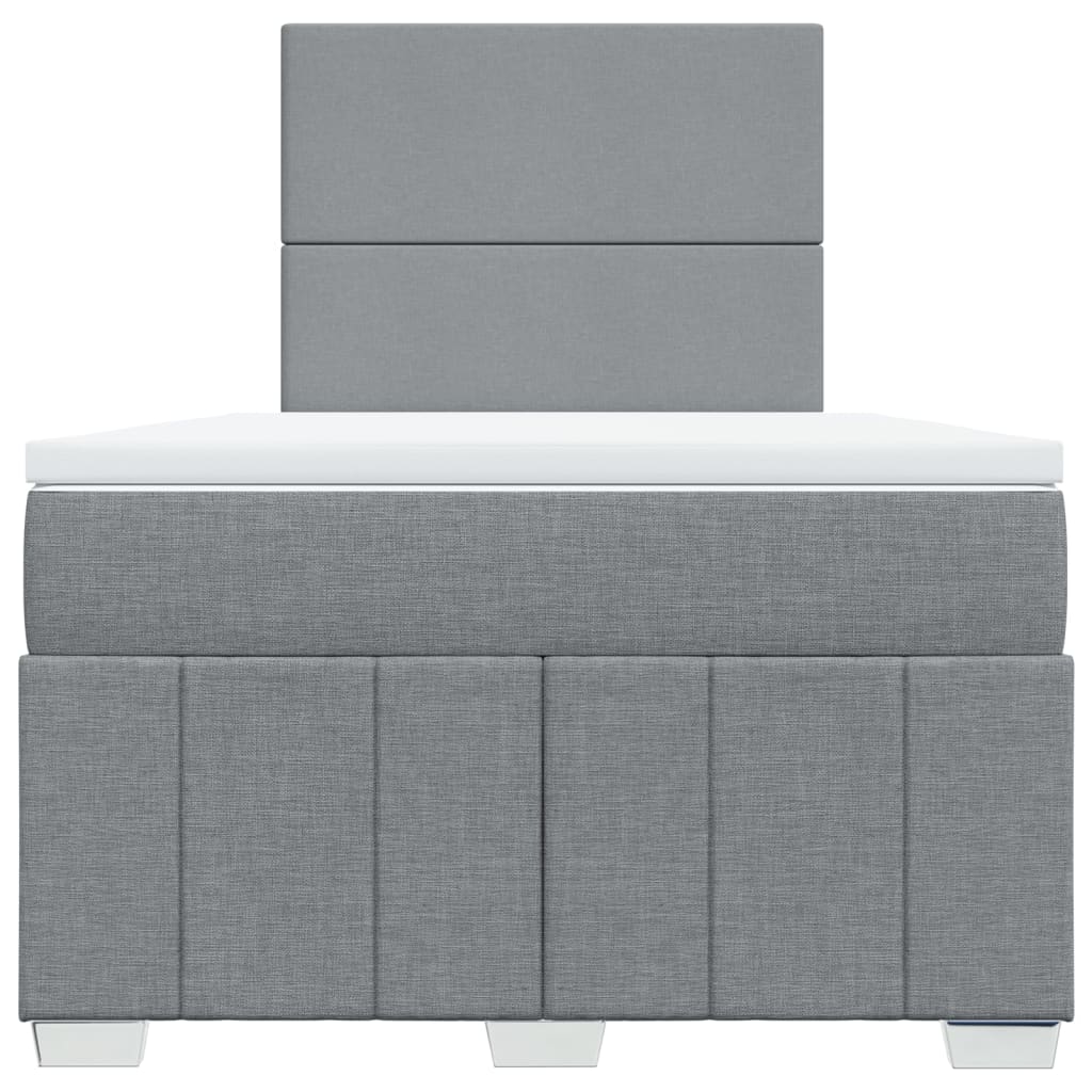 Sommier à lattes de lit et matelas gris clair 120x190 cm tissu - XIOS