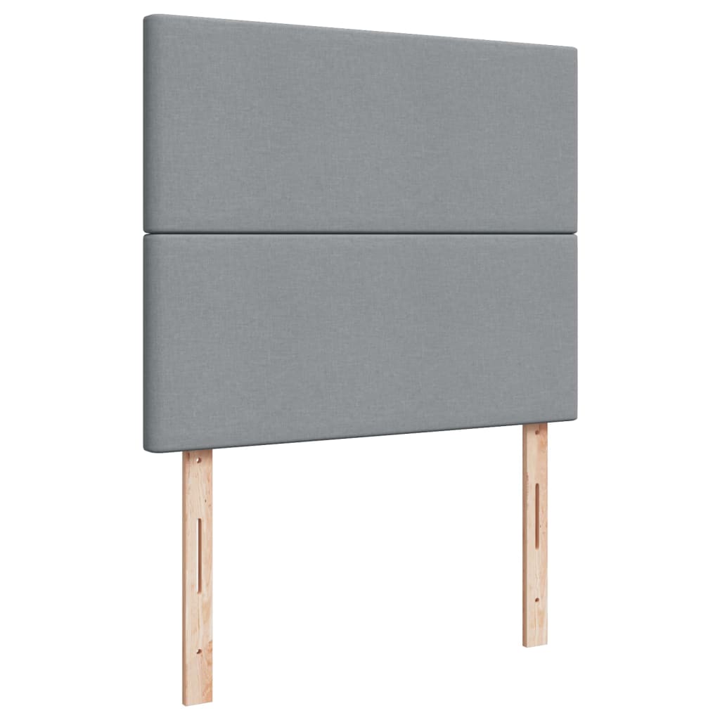 Sommier à lattes de lit et matelas gris clair 120x190 cm tissu - XIOS