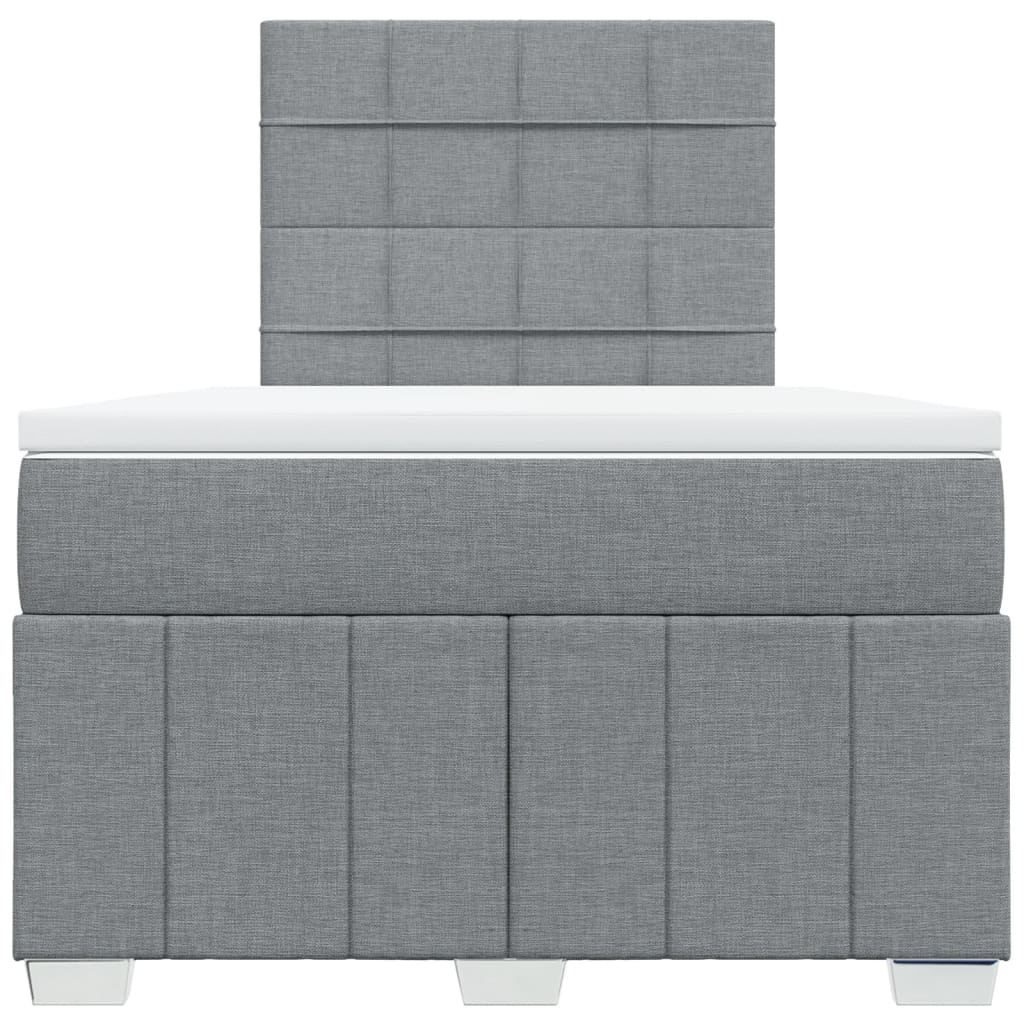 Sommier à lattes de lit et matelas gris clair 120x190 cm tissu - XIOS