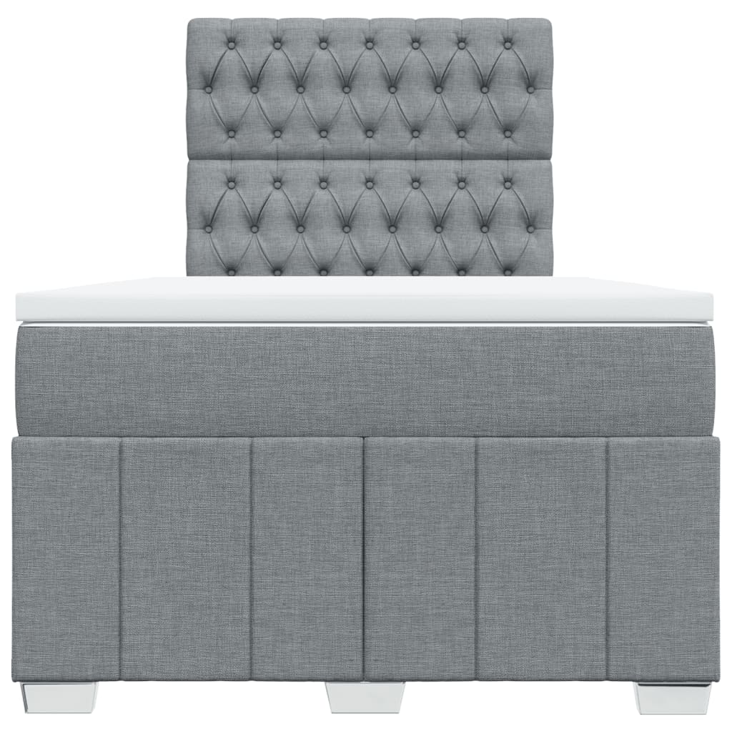 Sommier à lattes de lit et matelas gris clair 120x190 cm tissu - XIOS