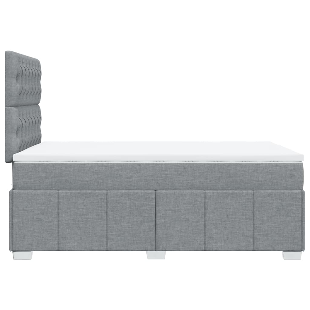 Sommier à lattes de lit et matelas gris clair 120x190 cm tissu - XIOS