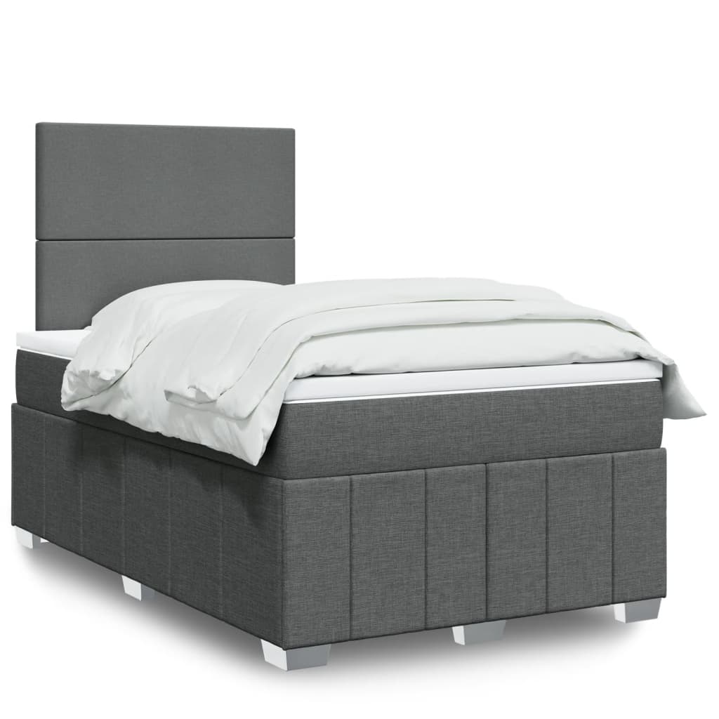 Sommier à lattes de lit avec matelas Gris foncé 120x200cm Tissu - XIOS