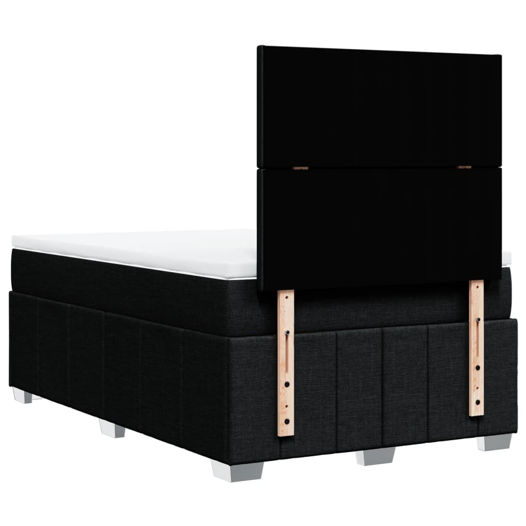 Sommier à lattes de lit avec matelas Noir 120x200 cm Tissu - XIOS
