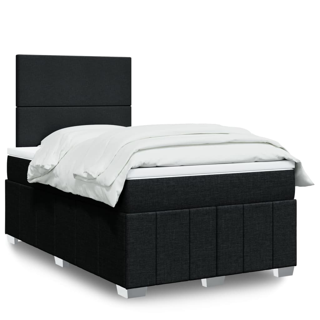 Sommier à lattes de lit avec matelas Noir 120x200 cm Tissu - XIOS