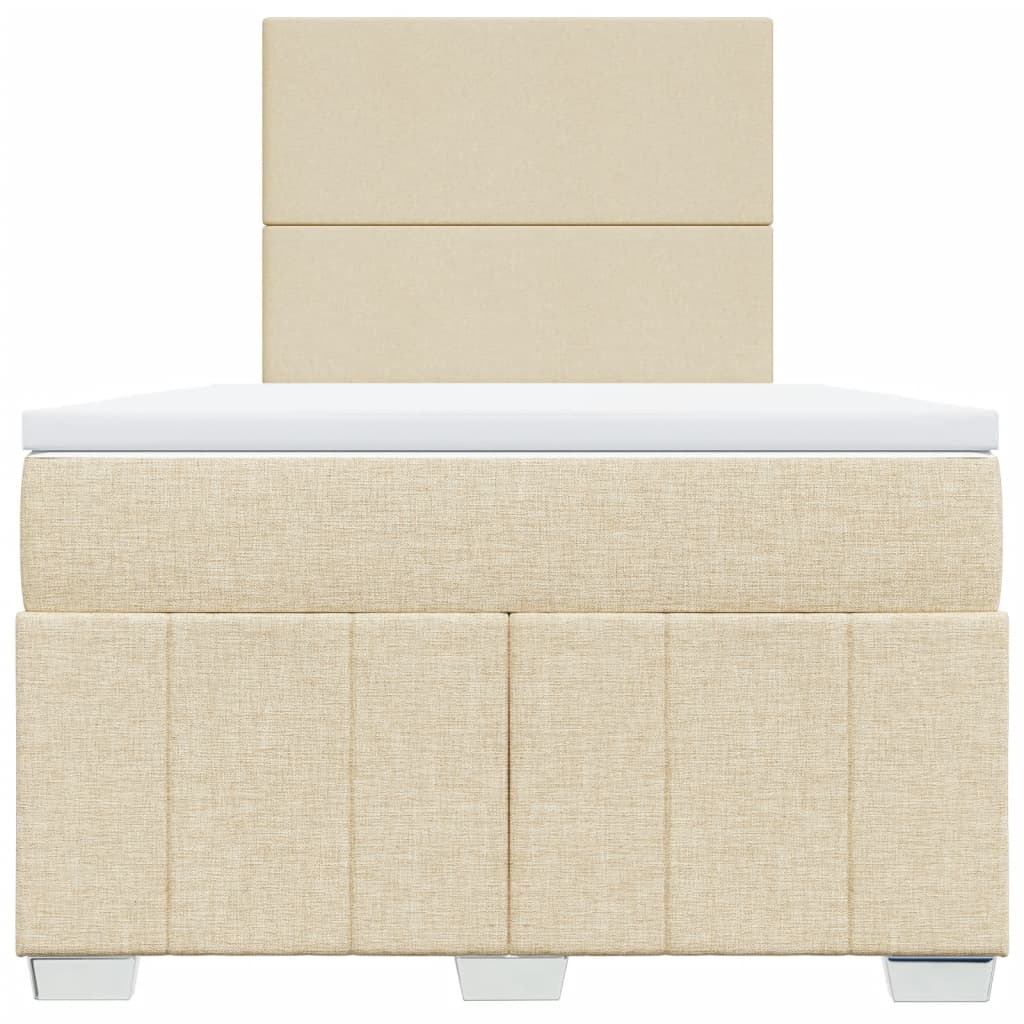 Sommier à lattes de lit avec matelas Crème 120x200 cm Tissu - XIOS