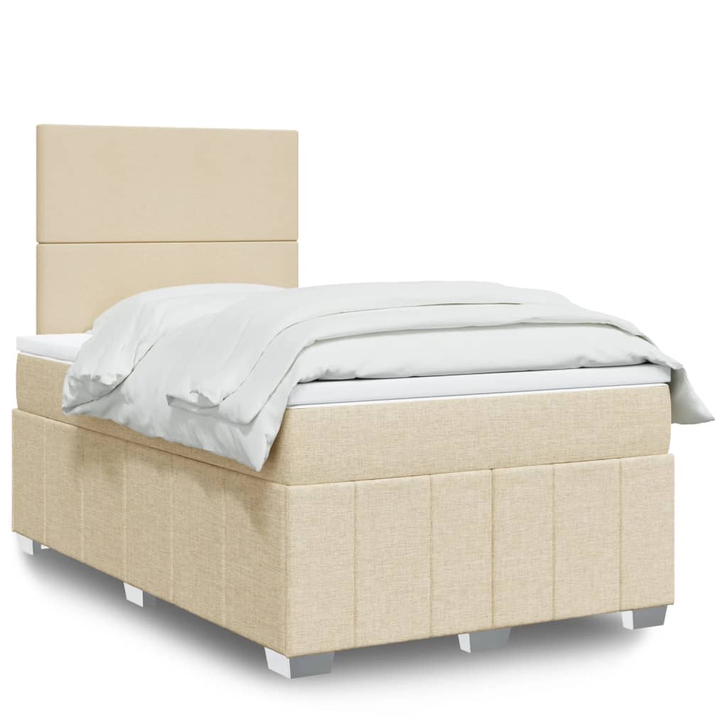 Sommier à lattes de lit avec matelas Crème 120x200 cm Tissu - XIOS