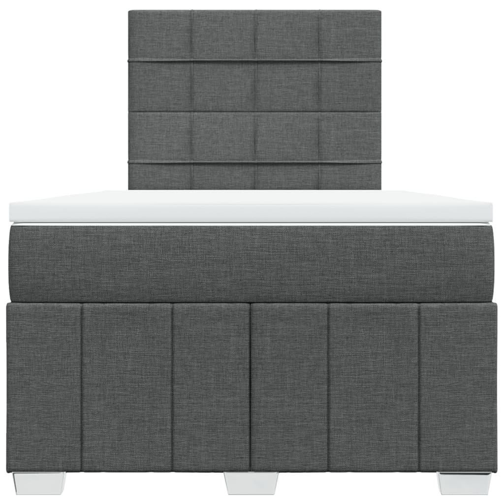 Sommier à lattes de lit avec matelas Gris foncé 120x200cm Tissu - XIOS