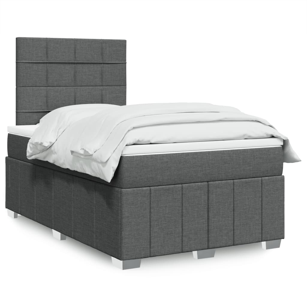 Sommier à lattes de lit avec matelas Gris foncé 120x200cm Tissu - XIOS