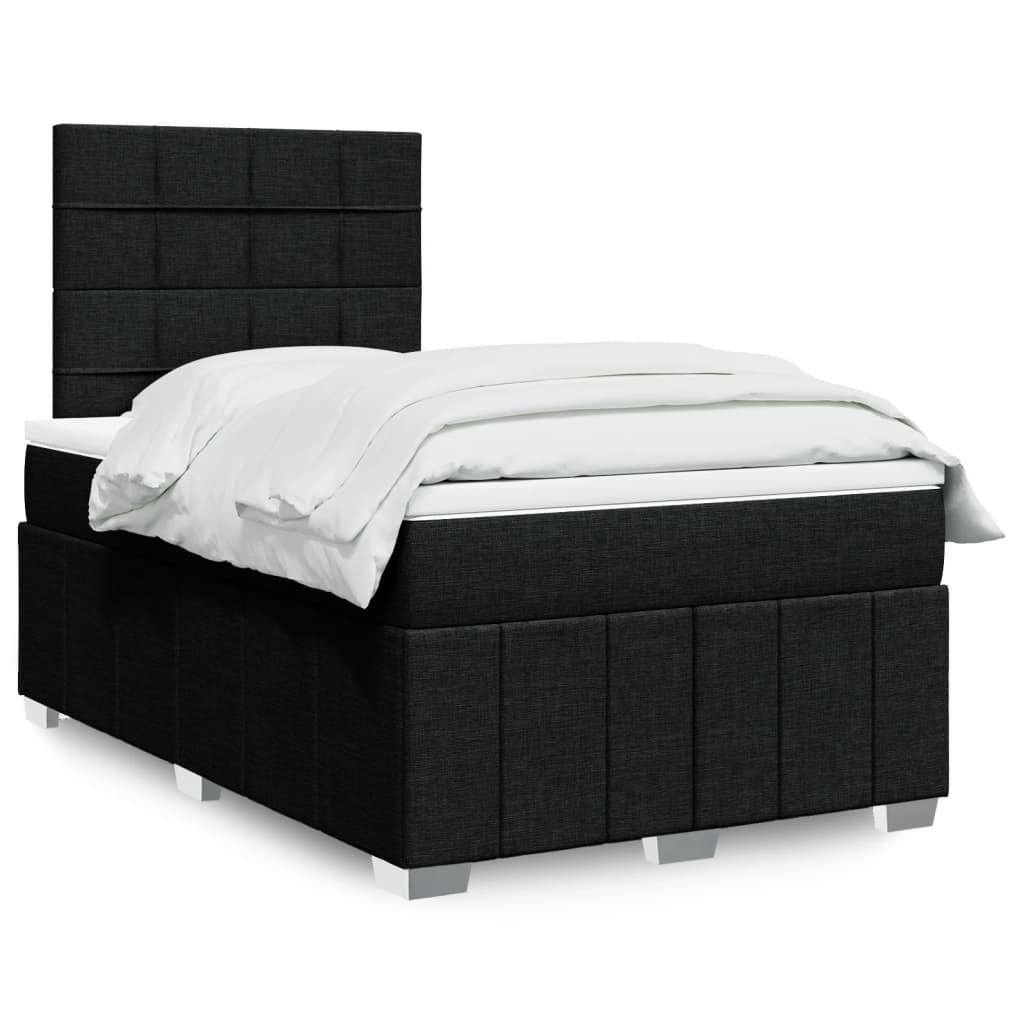 Sommier à lattes de lit avec matelas Noir 120x200 cm Tissu - XIOS