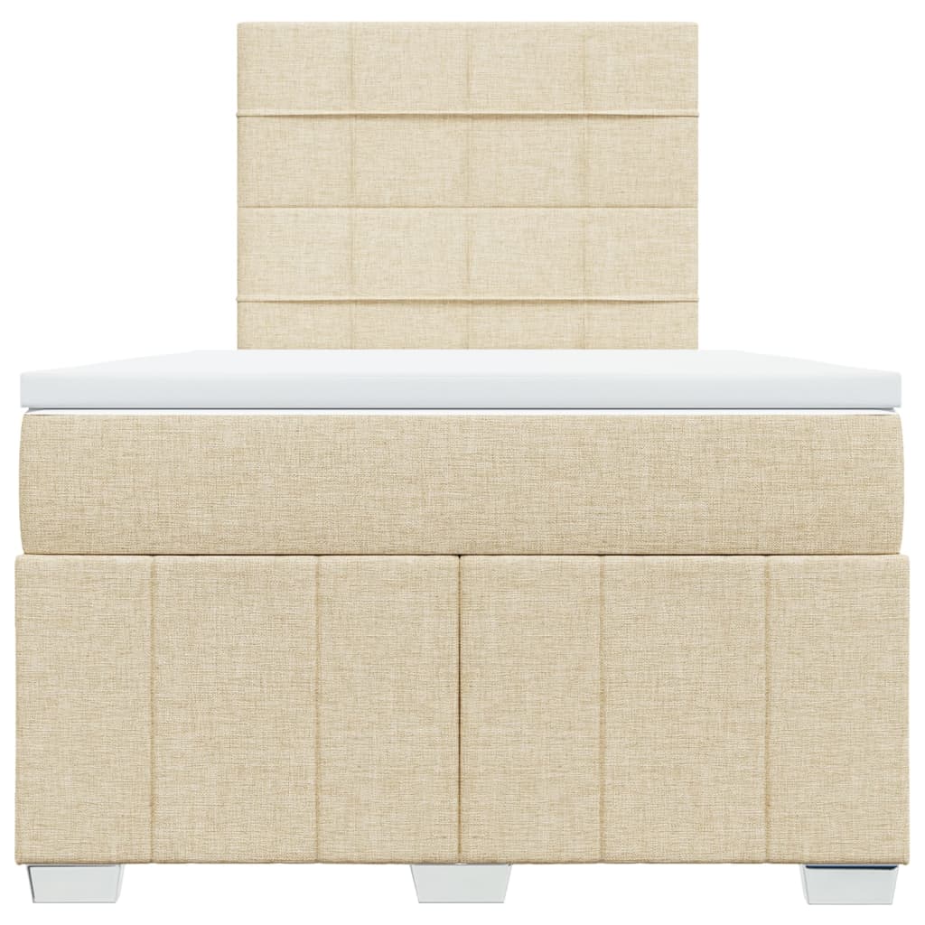 Sommier à lattes de lit avec matelas Crème 120x200 cm Tissu - XIOS