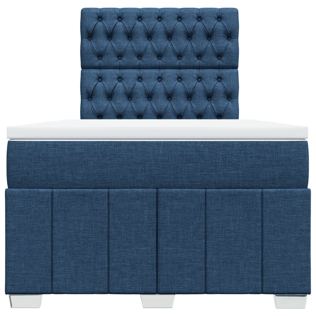 Sommier à lattes de lit avec matelas Bleu 120x200 cm Tissu - XIOS