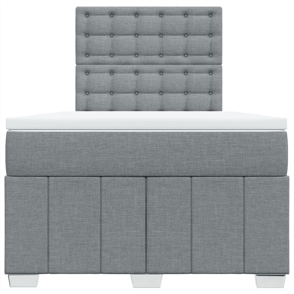 Sommier à lattes de lit avec matelas Gris clair 120x200cm Tissu