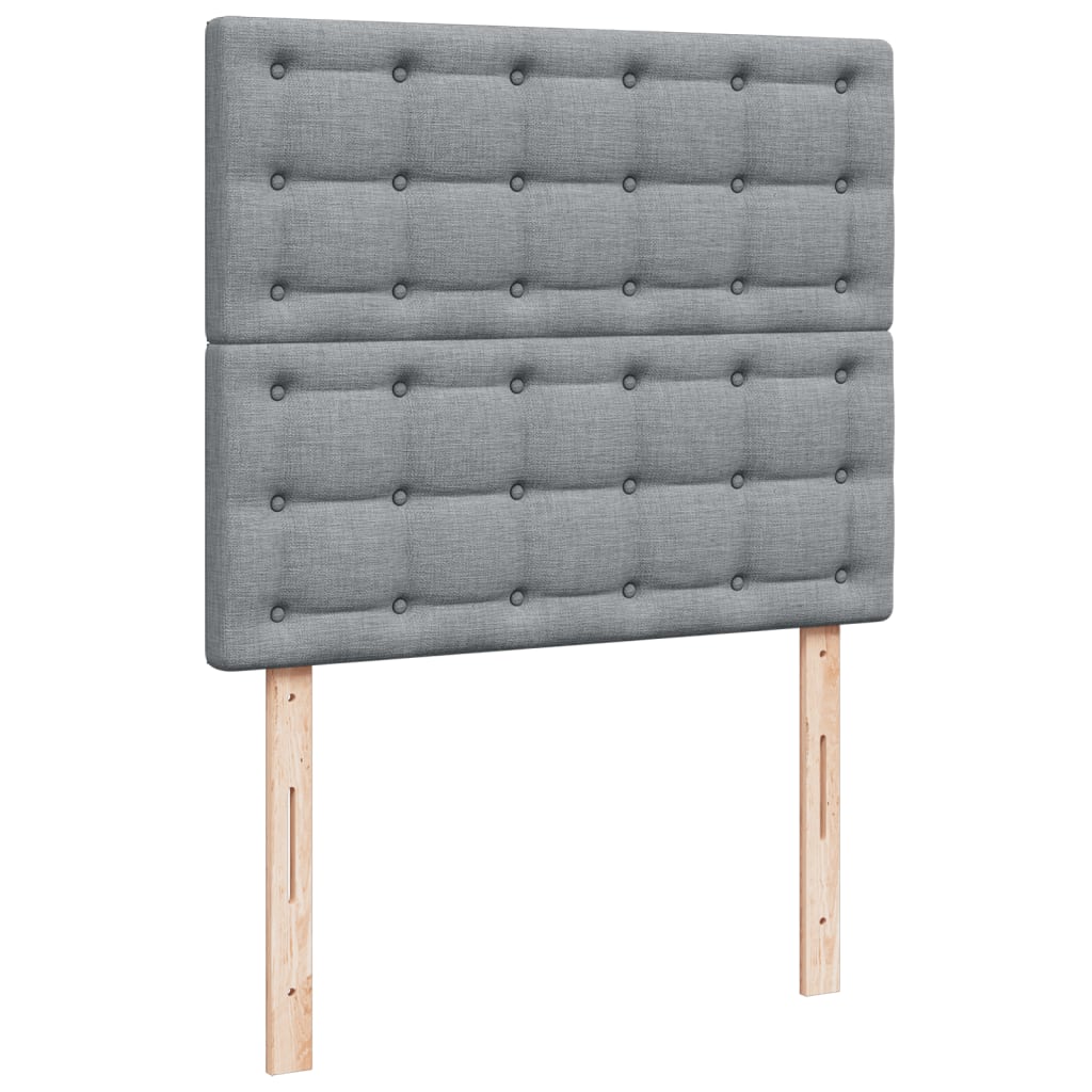 Sommier à lattes de lit avec matelas Gris clair 120x200cm Tissu