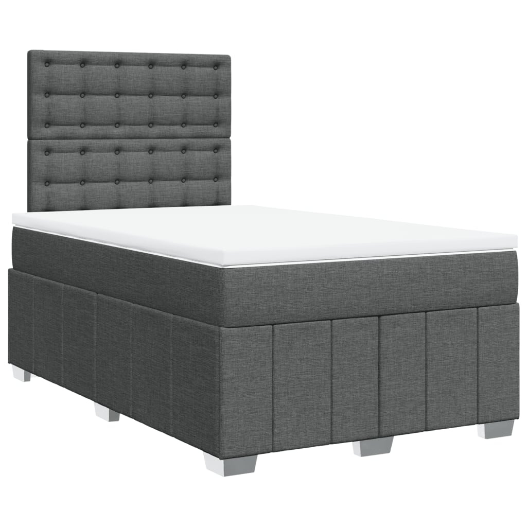 Sommier à lattes de lit avec matelas Gris foncé 120x200cm Tissu - XIOS