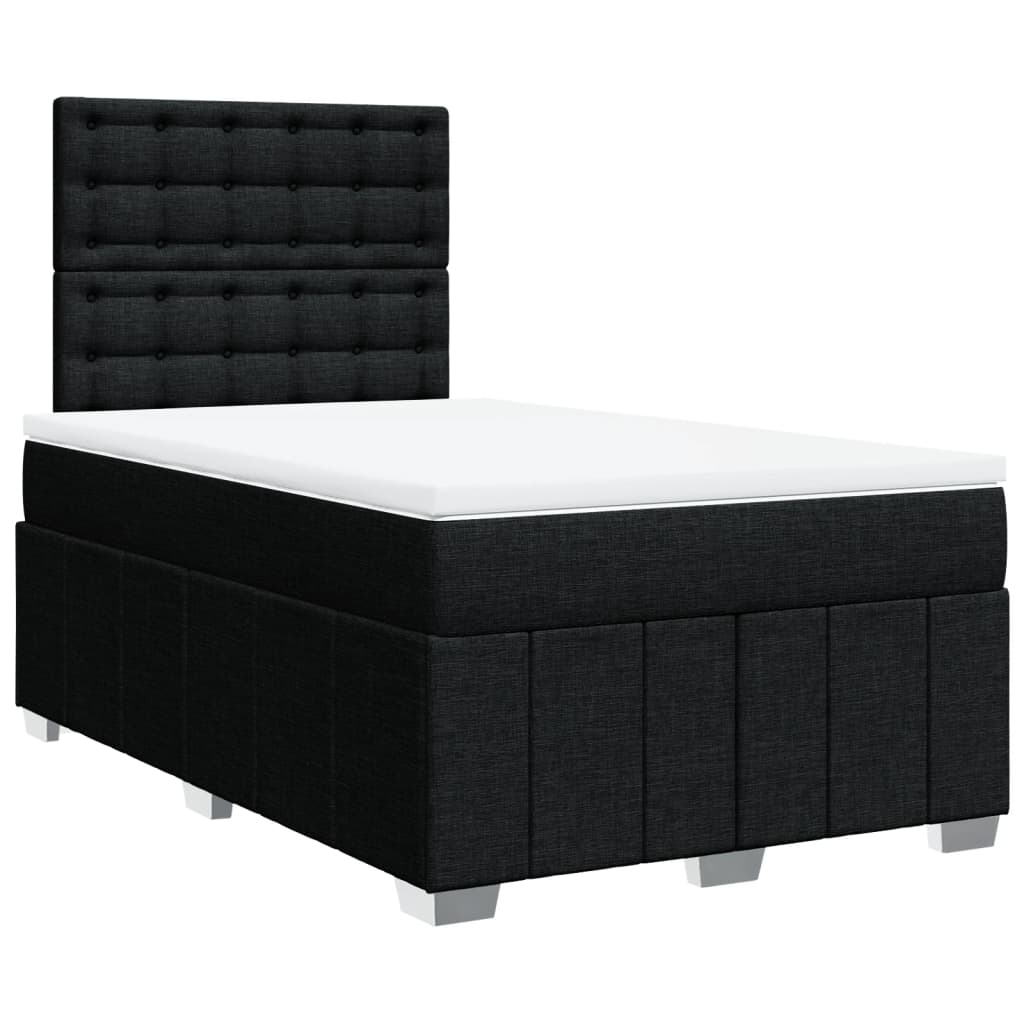 Sommier à lattes de lit avec matelas Noir 120x200 cm Tissu - XIOS