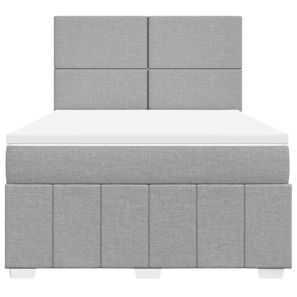 Sommier à lattes de lit avec matelas Gris clair 140x190cm Tissu - XIOS