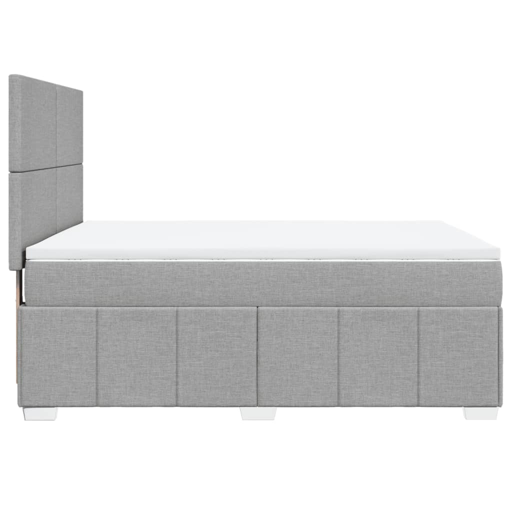 Sommier à lattes de lit avec matelas Gris clair 140x190cm Tissu - XIOS