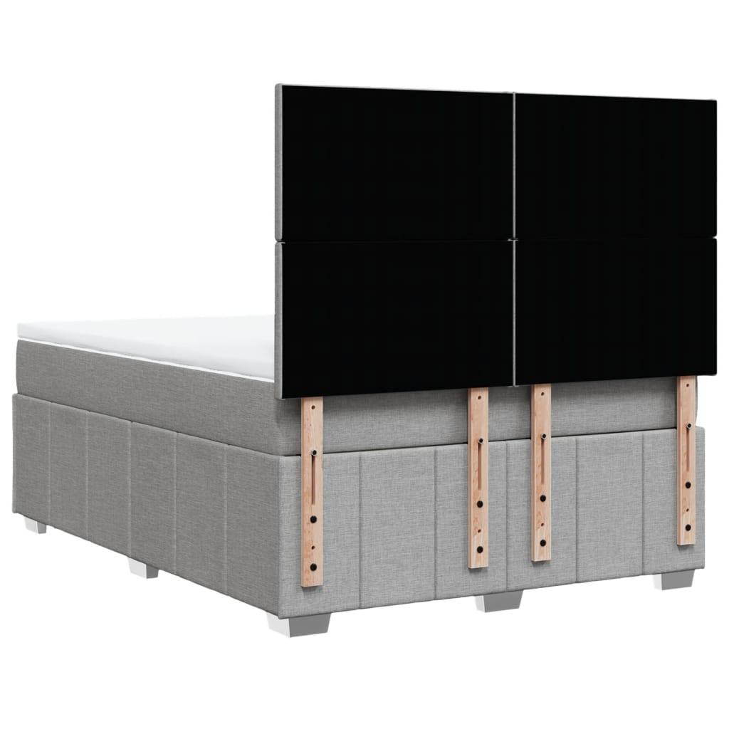 Sommier à lattes de lit avec matelas Gris clair 140x190cm Tissu - XIOS