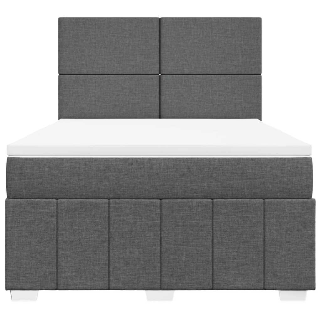 Sommier à lattes de lit avec matelas Gris foncé 140x190cm Tissu - XIOS