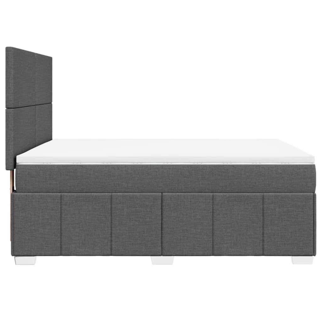 Sommier à lattes de lit avec matelas Gris foncé 140x190cm Tissu - XIOS