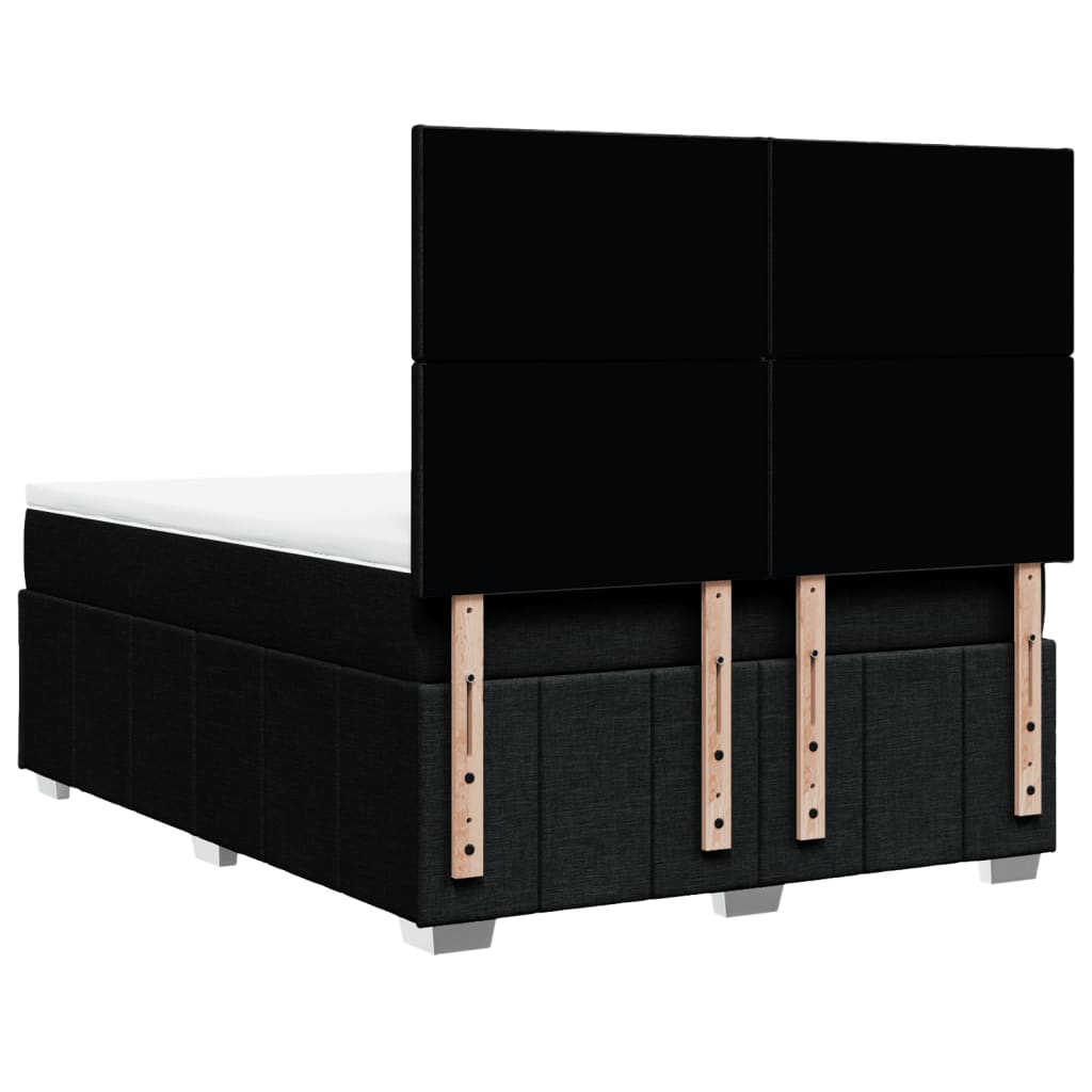 Sommier à lattes de lit avec matelas Noir 140x190 cm Tissu - XIOS