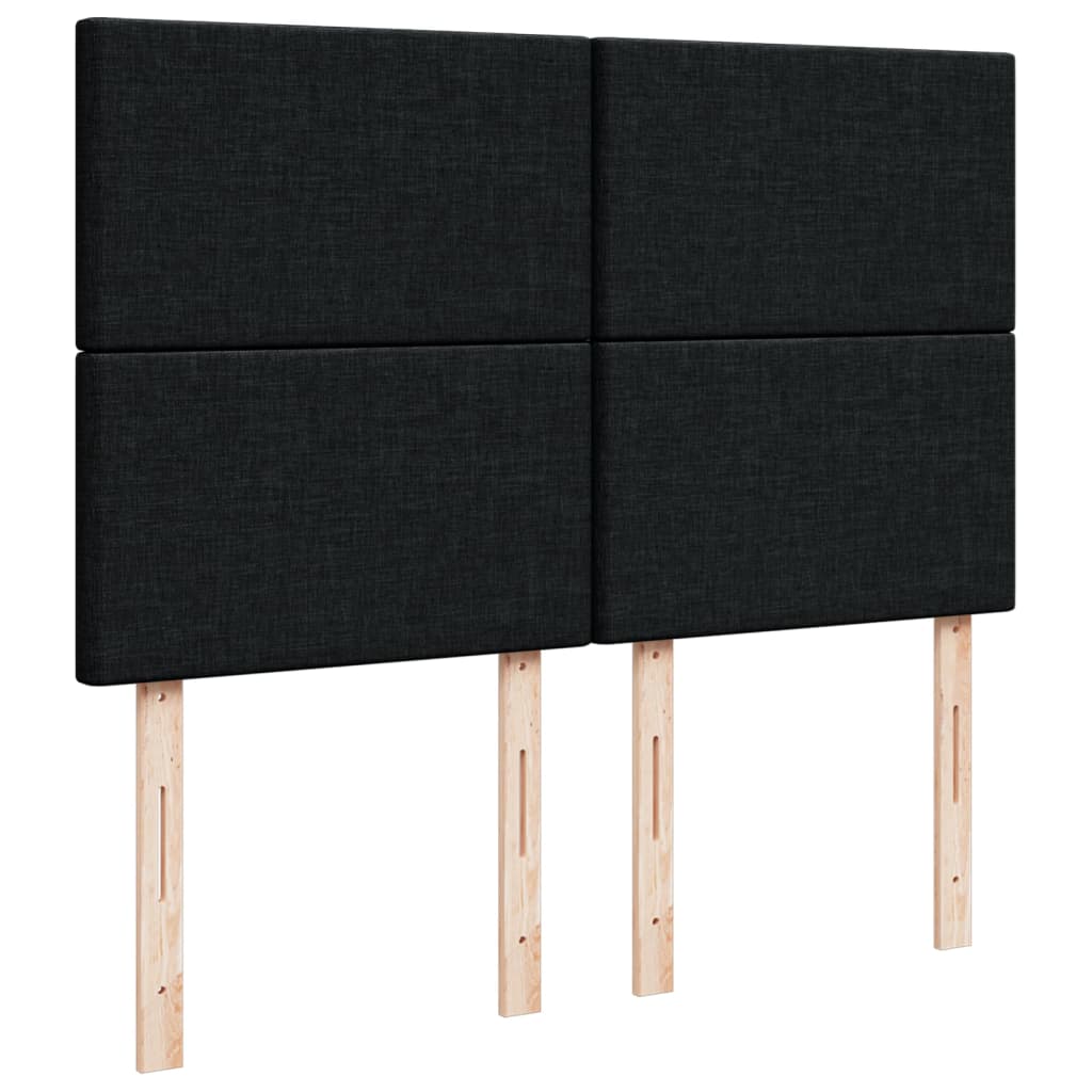Sommier à lattes de lit avec matelas Noir 140x190 cm Tissu - XIOS