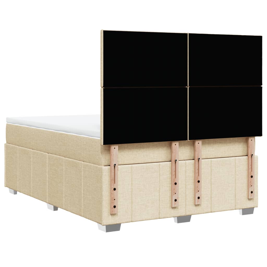 Sommier à lattes de lit avec matelas Crème 140x190 cm Tissu - XIOS