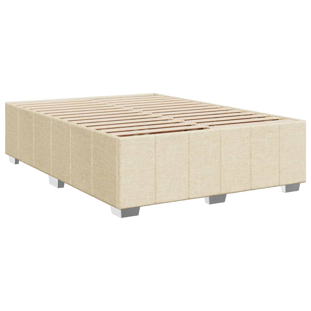 Sommier à lattes de lit avec matelas Crème 140x190 cm Tissu - XIOS